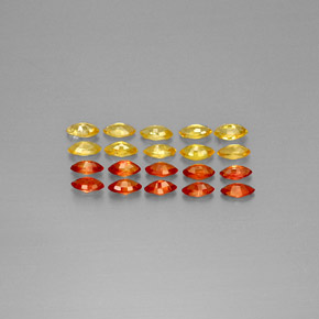 Gemas de zafiro naranja natural de 2,34 ct, marquesa, VVS-VS