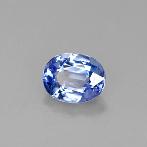 Zafiro azul natural de 0,88 ct, corte óvalo, VVS
