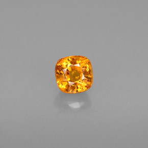 Zafiro naranja natural de 0,61 ct, corte cojín, VS