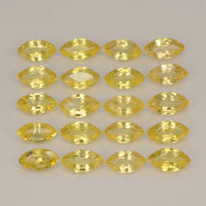 Gemas de zafiro amarillo natural de  ct, marquesa, VVS-VS