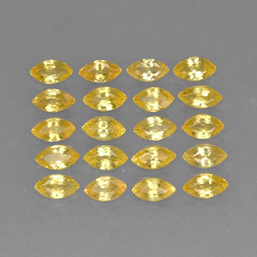 Gemas de zafiro amarillo natural de  ct, marquesa, VVS-VS