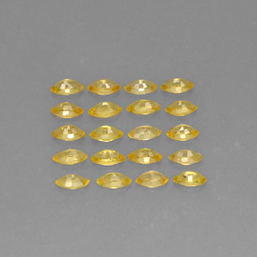 Gemas de zafiro amarillo natural de  ct, marquesa, VVS-VS