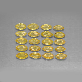 Gemas de zafiro amarillo natural de 1,92 ct, marquesa, VVS-VS