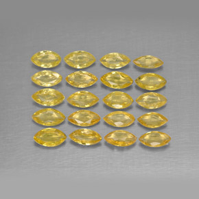Gemas de zafiro amarillo natural de 1,92 ct, marquesa, VVS-VS