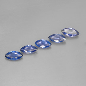Gemas de zafiro azul natural de  ct, marquesa, VVS-VS