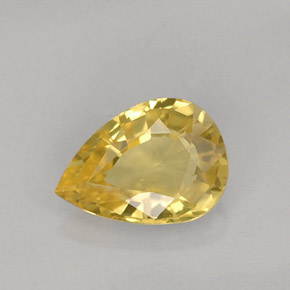 Zafiro amarillo natural de 0,73 ct, en forma de pera, VS