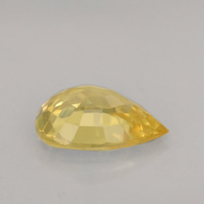 Zafiro amarillo natural de 0,73 ct, en forma de pera, VS