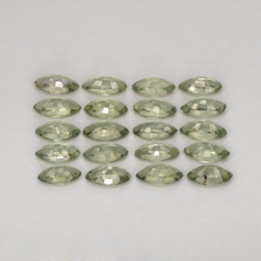 Gemas de zafiro verde natural de  ct, marquesa, VS
