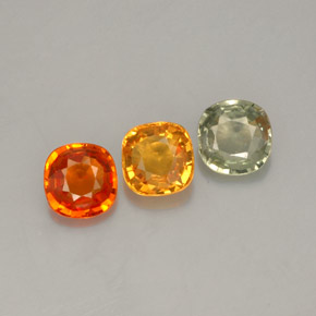 Gemas de zafiro multicolor natural de  ct, corte cojín, VVS-VS
