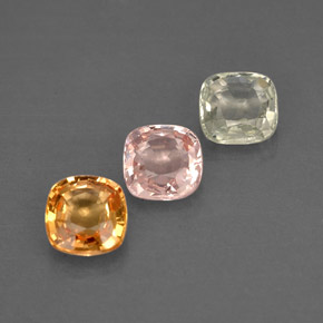 Gemas de zafiro multicolor natural de  ct, corte cojín, VVS-VS
