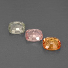 Gemas de zafiro multicolor natural de  ct, corte cojín, VVS-VS