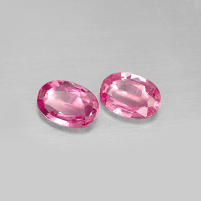 Gemas de zafiro rosa natural de  ct, corte óvalo, VS