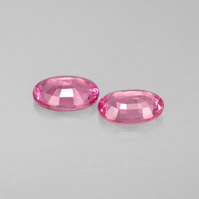 Gemas de zafiro rosa natural de  ct, corte óvalo, VS