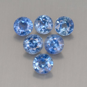 Gemas de zafiro azul natural de  ct, corte redondo, VS