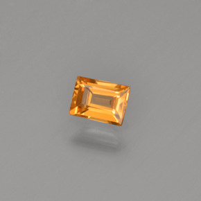 Zafiro naranja natural de 0,24 ct, baguette, VVS
