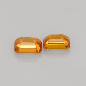 Gemas de zafiro naranja natural de  ct, corte esmeralda, VVS-VS