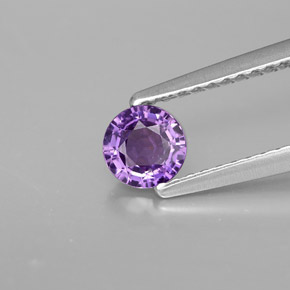 Zafiro violeta natural de 0,47 ct, corte redondo, VVS-VS