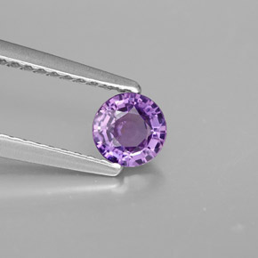 Zafiro violeta natural de 0,47 ct, corte redondo, VVS-VS