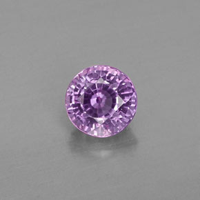 Zafiro rosa natural de 0,48 ct, corte redondo, VVS-VS