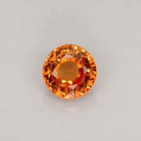 Zafiro naranja natural de 0,59 ct, corte redondo, VVS-VS