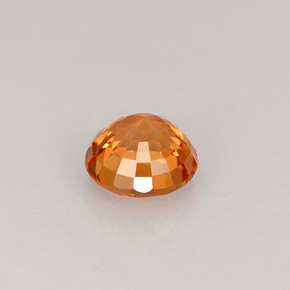 Zafiro naranja natural de 0,59 ct, corte redondo, VVS-VS
