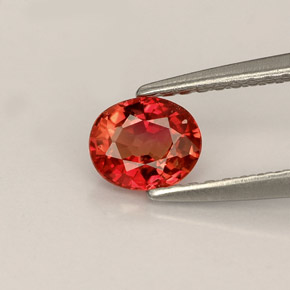 Zafiro naranja natural de 0,64 ct, corte óvalo, VVS-VS