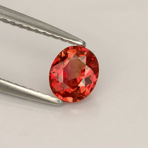 Zafiro naranja natural de 0,64 ct, corte óvalo, VVS-VS