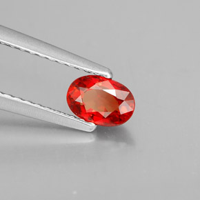 Zafiro naranja natural de 0,60 ct, corte óvalo, VVS-VS
