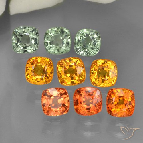 Gemas de zafiro multicolor natural de 5,01 ct, corte cojín, VVS-VS
