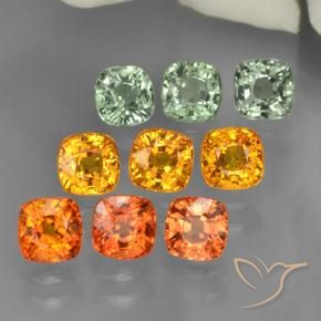 Gemas de zafiro multicolor natural de 5,01 ct, corte cojín, VVS-VS