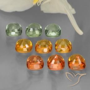 Gemas de zafiro multicolor natural de 5,01 ct, corte cojín, VVS-VS