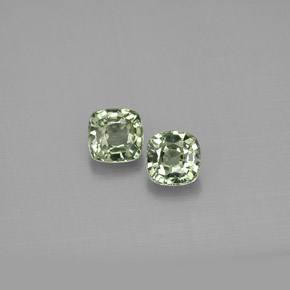 Gemas de zafiro verde natural de  ct, corte cojín, VVS-VS