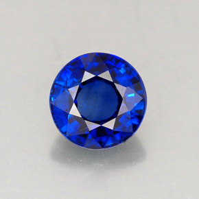 Zafiro azul natural de 1,11 ct, corte redondo, VVS-VS
