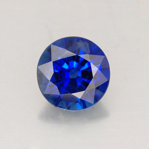 Zafiro azul natural de 1,02 ct, corte redondo, VS