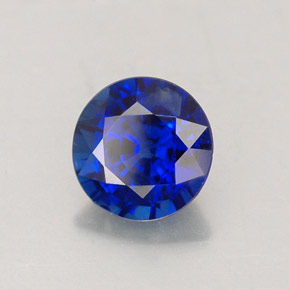 Zafiro azul natural de 1,02 ct, corte redondo, VS
