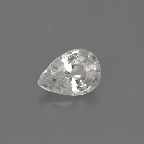 Zafiro blanco natural de 0,39 ct, en forma de pera, VS