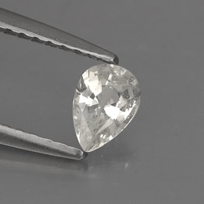 Zafiro blanco natural de 0,39 ct, en forma de pera, VS