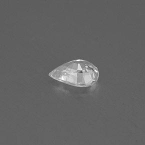 Zafiro blanco natural de 0,40 ct, en forma de pera, VS
