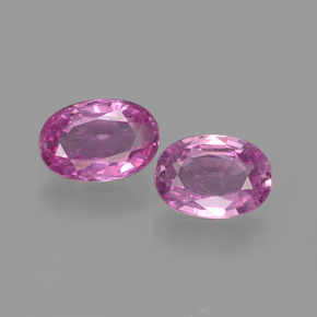 Gemas de zafiro rosa natural de  ct, corte óvalo, VVS-VS