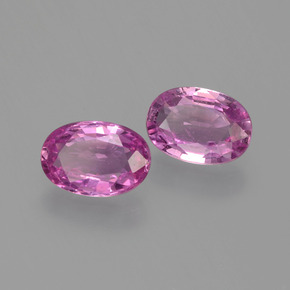 Gemas de zafiro rosa natural de  ct, corte óvalo, VVS-VS