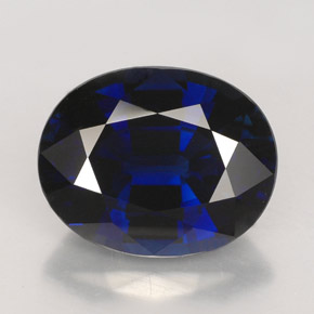 Zafiro azul natural de 5,95 ct, corte óvalo, VVS