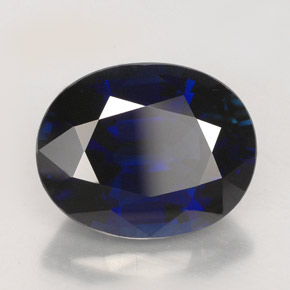 Zafiro azul natural de 5,95 ct, corte óvalo, VVS