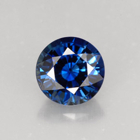 Zafiro azul natural de 1,59 ct, corte redondo, VVS-VS