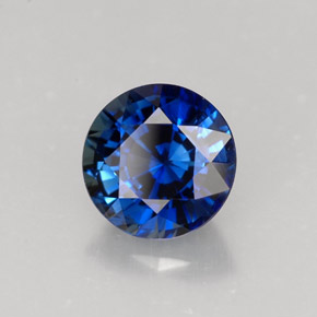 Zafiro azul natural de 1,59 ct, corte redondo, VVS-VS