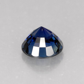 Zafiro azul natural de 1,59 ct, corte redondo, VVS-VS