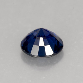 Zafiro azul natural de 1,34 ct, corte redondo, VVS