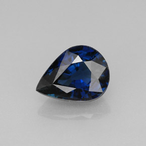 Zafiro azul natural de 1,42 ct, en forma de pera, VVS