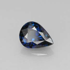 Zafiro azul natural de 1,42 ct, en forma de pera, VVS