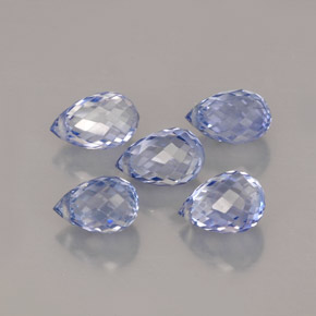 Gemas de zafiro azul natural de  ct, briolette, VVS