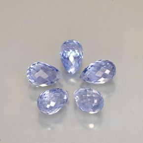 Gemas de zafiro azul natural de  ct, briolette, VS